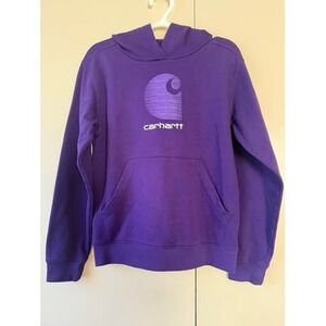 Carhartt Kids Purple Graphic Logo Hoodie Size XL TG XG 14